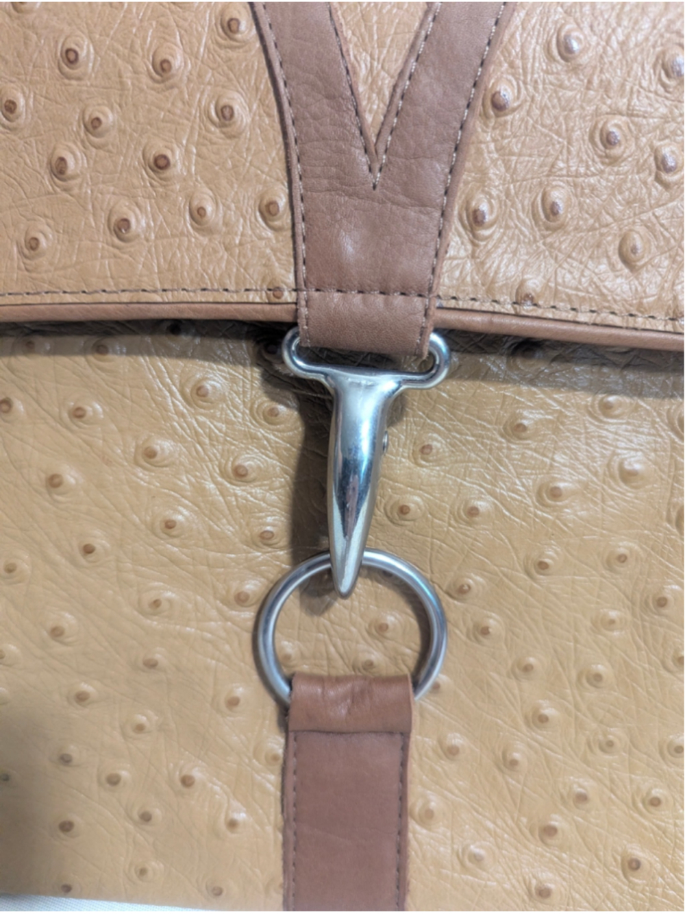 Another Line & Co Brown Ostrich Leather Shoulder Bag - Picture 6 of 14